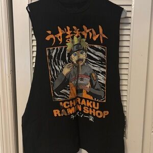 Black Naruto Ichiraku Ramen Shop Sleeveless Tank Top